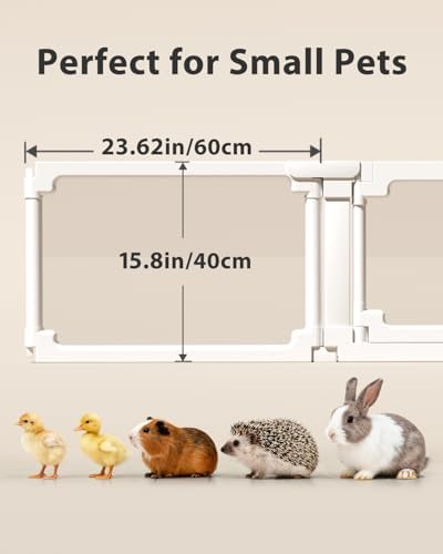BUCATSTATE Acrylic Guinea Pig Cages 15.8" H, 7.8 sq ft Large Guinea Pig Playpen, Tool-Free Rabbit Cage Indoor