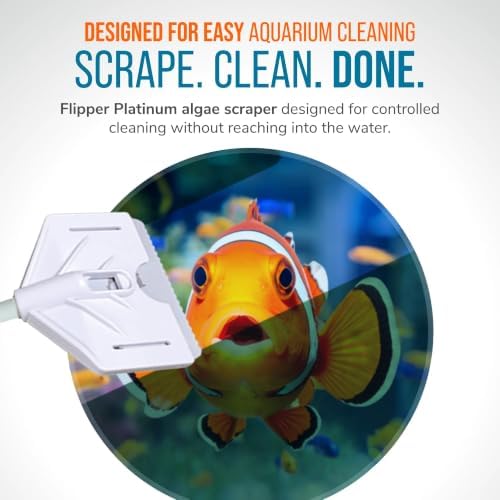 Flipper Platinum Aquarium Algae Scraper for Glass & Acrylic 18" Shaft