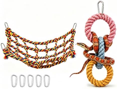Snake Ring Toys&Reptile Hammock–Tank Enclosure Accessories with More Space
