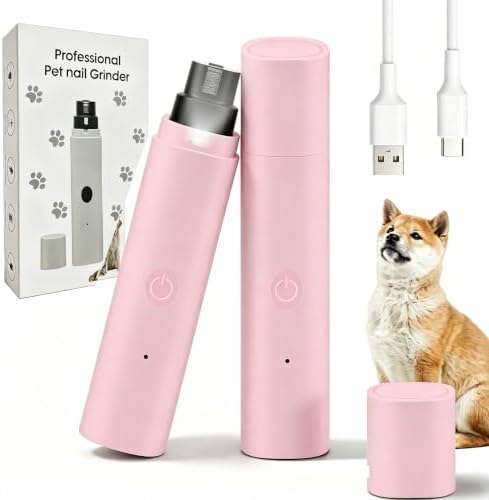 Dog Nail Grinder with LED Lights, Professional 2-Speed Pet Nail Grinder