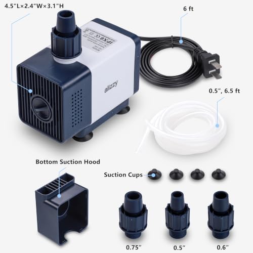alizzy 400 GPH Submersible Pump, Durable Fountain Pump