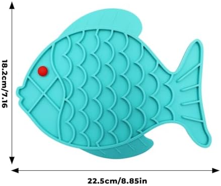 2 Pack Silicone Foraging Mats – Fish-Shaped Slow Feeder for Turtles & Reptiles | Non-Slip Tank Mats for Bearded Dragons, Geckos, Tortoises