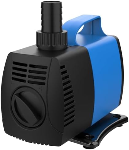 634 GPH Amphibious Submersible and Inline Water Pump - For Aquarium, Pond, Hydroponics, Fountain with Ceramic Shaft, 6.39 ft Lift, 35W
