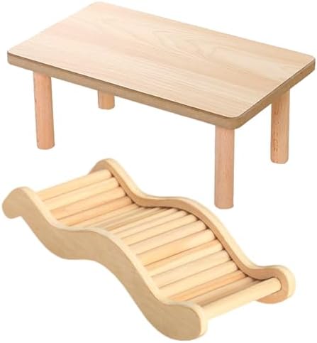 Hamster Play Wooden Platform & Hamster Climbing Ladder for Hamster Squirrel Chinchilla
