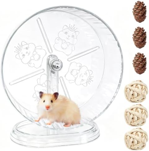 7Pcs Silent Hamster Exercise Wheels Adjustable Stand Quiet for Small Pets