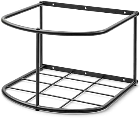 1 Pcs 5 Gallon Heavy Duty Horse Bucket Holder Wall Mounted Metal Water and Feed Bucket Hanger for Horse, Goat, Sheep and Other Livestock, Black