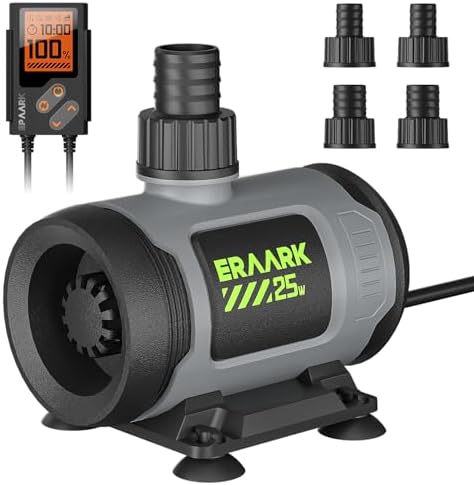ERAARK 650GPH Submersible Water Pump 25W Ultra Quiet Small Fountain Pump with control box can control the water flow and adjust the flow rate for Aquariums, Fish Tank, Pond, Hydroponics (Black)