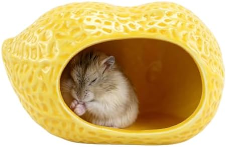 WishLotus Ceramic Hamster Hideout, Peanut Hamster House for Summer Cooling