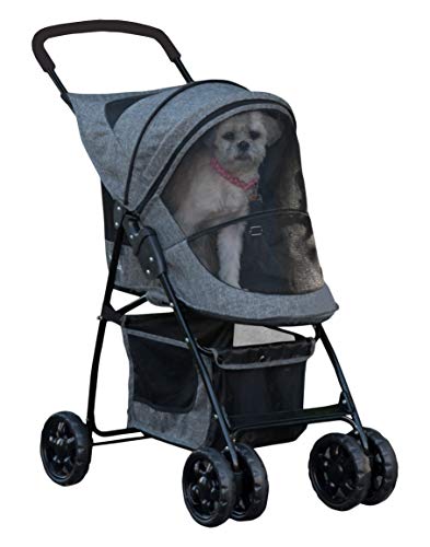 Pet Gear No-Zip Happy Trails Lite Pet Stroller, Dark Platinum
