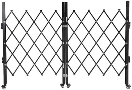 Heavy-Duty Double Folding Security Gate, 87"x150", Black