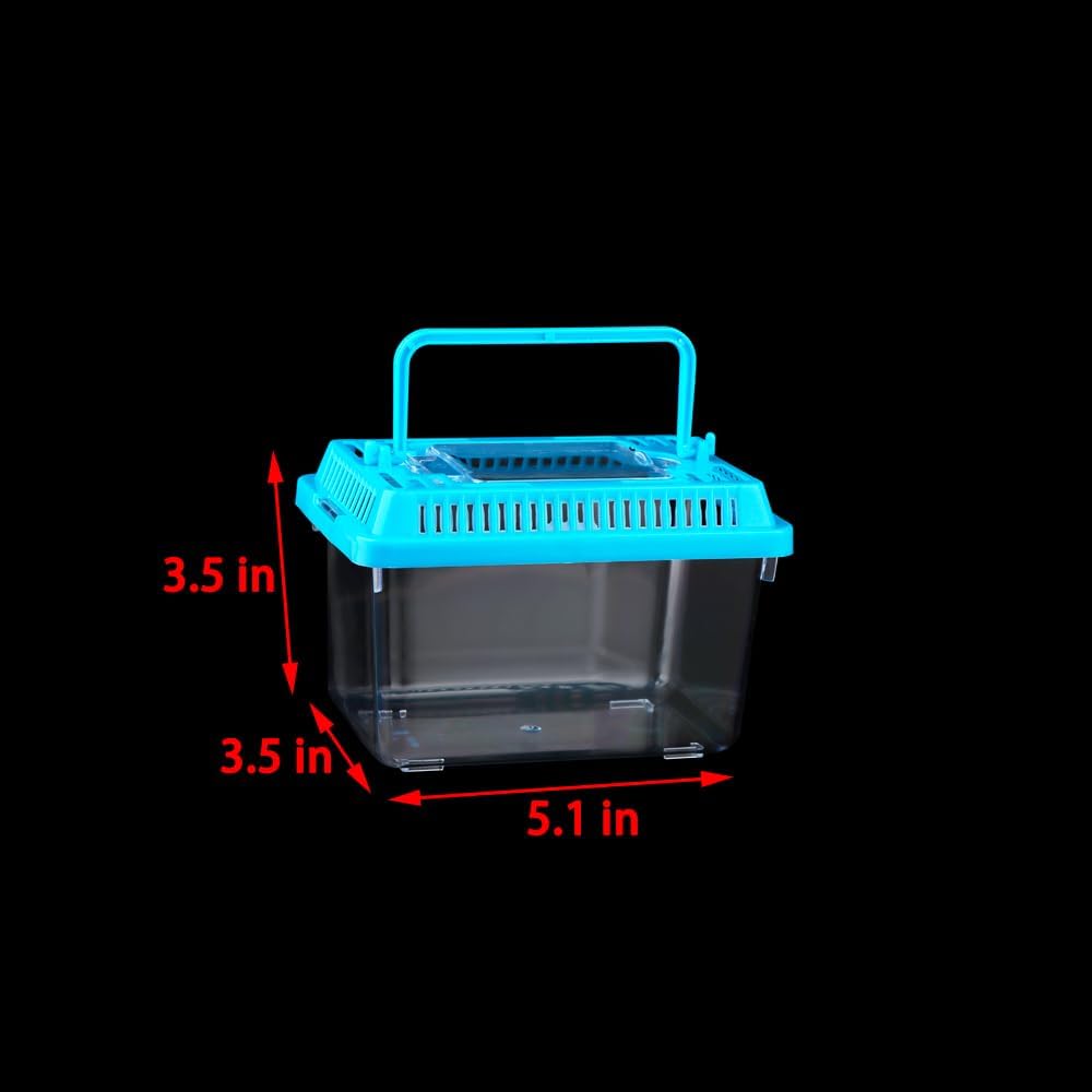 20 Pcs Plastic Reptile Terrarium Box Carrier Cage, 5.1×3.5×3.5in