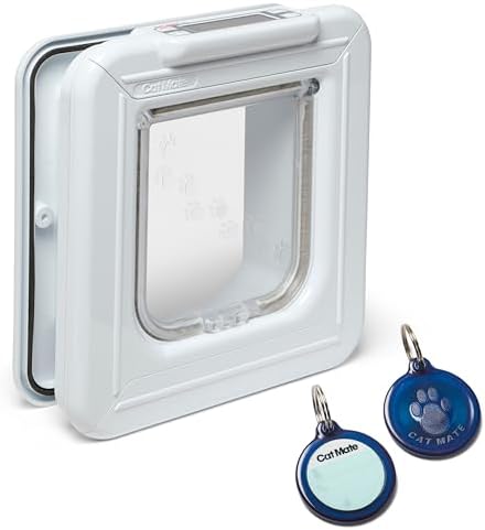 Cat Mate Elite I.D. Disc Cat Flap with Timer Control, White