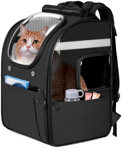 Apollo Walker Cat Carrier Backpack, Spacious, Stable and Breathable, Black