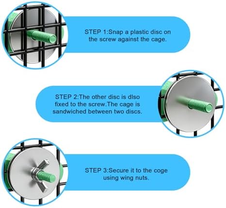 2Pcs Beak Grinder & Nail Trimming Perch for Birds - Large & Small Flat Perch with Metal Bolts, Budgie Cage Accessories for Parakeets Cockatiels Conures