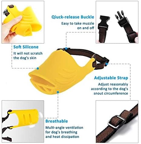 LUCKYPAW Soft Duck Silicone Dog Muzzle for Small Medium Dogs Poodle Corgi