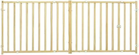 MidWest Homes for Pets Extra-Wide Swing Pet Safety Gate, Dog Gate Expands From 50.25 - 94 Inches Wide, 24-inches Tall, Natural Wood