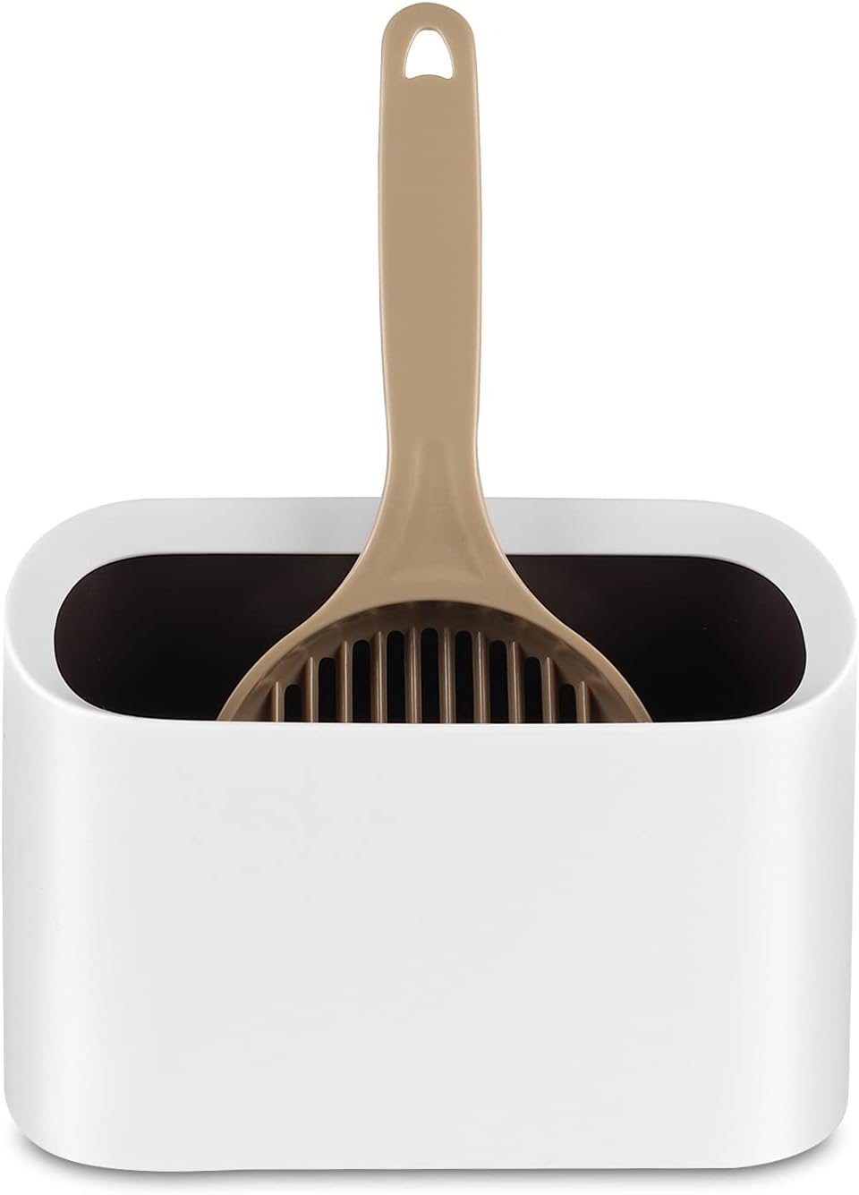 Universal Cat Litter Scoop Holder, Bawuie Kitty Litter Scooper Caddy for Litter Box, Durable Stand for Cleaning and Storage, Fits Most Metal and Plastic Scooper, Large Modern White