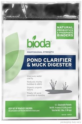 Bioda Pond Clarifier & Muck Cleaner, 12 Count, Keeps Ponds Clear, 6 Months