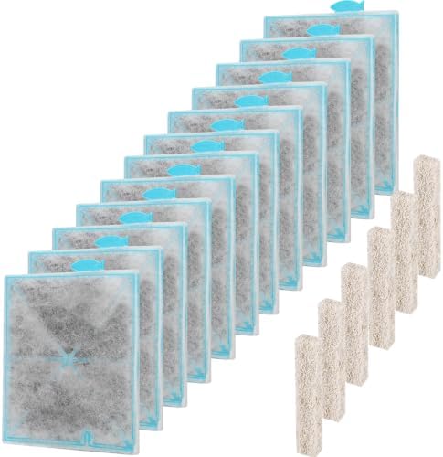 12 Pack Large Aquarium Filter Cartridges with 6 Filter Pads, Compatible with Aqueon QuietFlow LED PRO 20/30/50/75 & Power Filter 20/30/50/55/75, Activated Carbon & Zeolite Filter Replacement