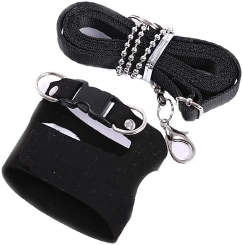 3 Pack Squirrel Harness and Leash Set - Adjustable Traction Rope Strap Anti-Biting Chain,Small Animal Training Walking Vest Leash for Squirrel Gerbil Chinchilla Rat (Black, 3 Pack(S/M/L))