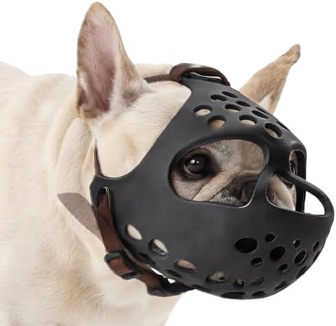 Pezluxe Short Snout Dog Muzzle, Soft Silicone Muzzle for French Bulldog