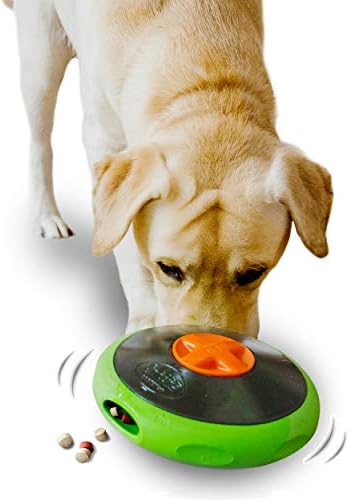 SmellyUFO Durable Interactive Treat Dispensing Puzzle/Enrichment Toy for Dogs - Mind Stimulating Food Game/Slow Feeder/Wobble Toy - from Small Puppies to Large Dogs