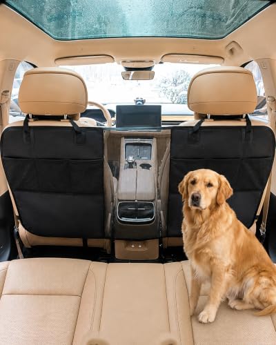Dog Car Barrier, 600D Oxford Pet Divider Net with Storage Pockets