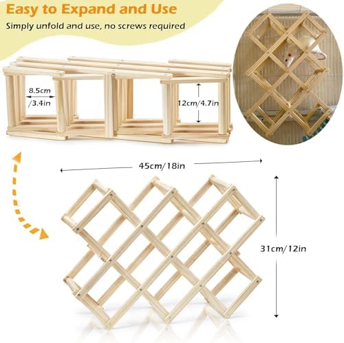 Jevnd Wooden Rat Climbing Toys (L, 1pc), Natural & Flexible Pet Rat Cage Accessories with Climbing Ladder & Stairs Platforms, Fancy Rats Enrichment Toy Activities, Hanging Rodent Toys for Playing