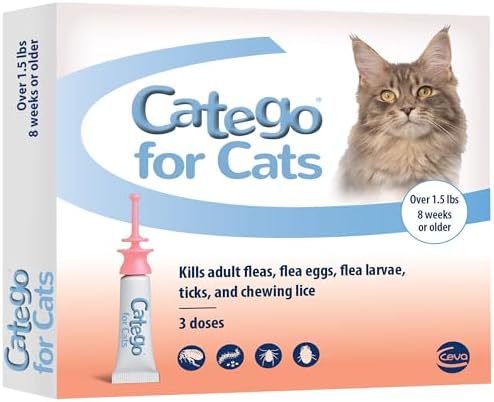 Catego Flea and Tick Prevention for Cats - Over 1.5 lbs, 3 Month Supply