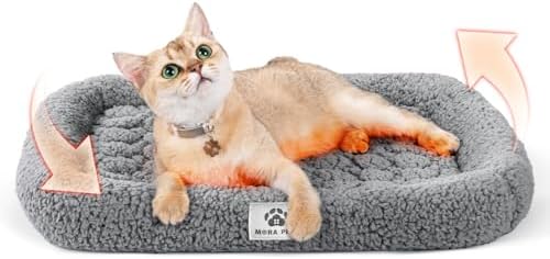 Mora Pets Self Warming Cat Bed Self Heating Pet Pad with Bolster and Foam