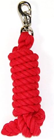 Hamilton 3/4" x 10' Cotton Horse Lead Rope with Bull Snap, Red