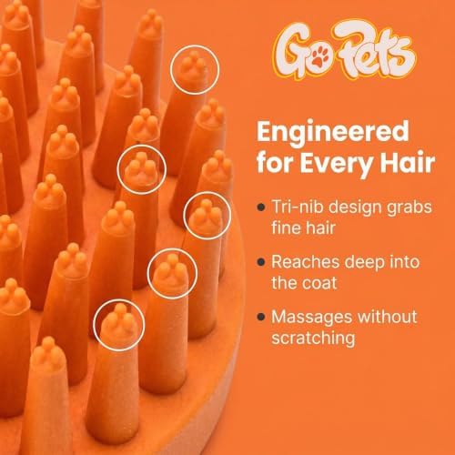 GoPets Curry Comb Pet Bath Brush for Cleaning & Grooming Dogs & Cats