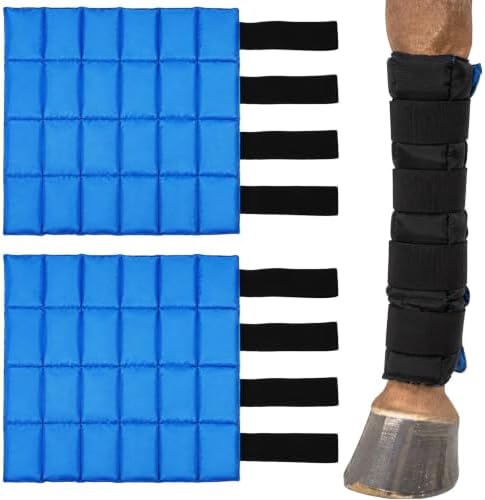 LOVIVO 1 Pack Reusable Gel Horse Ice Boots, Adjustable 4 Leg Cooling Wraps