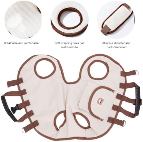 Adjustable Pet Sling Carrier - Breathable Oxford Shoulder Strap Harness, Portable Travel Support with 59-Inch Leash for Small Medium Dogs Cats (Large)