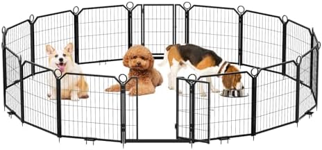 24 16PCS Pet Cage, 16-Panel Heavy-Duty Dog Playpen, Escape Proof Dog