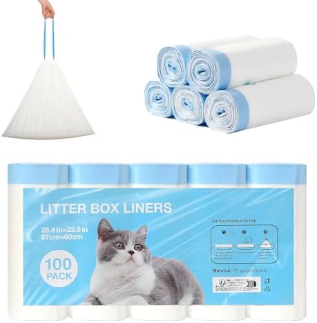 100 Count Litter Box Liners for Litter Robot 4 and 3 Waste Bags