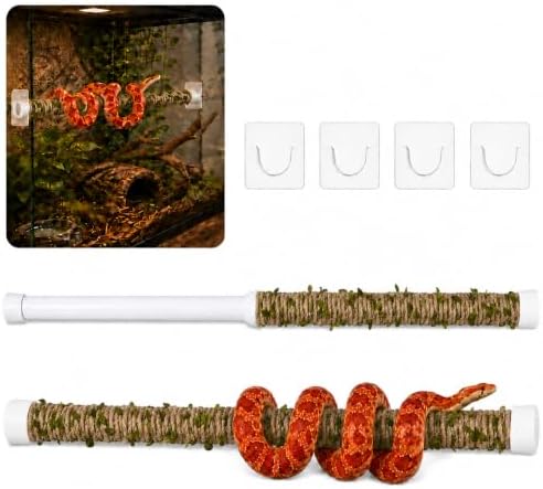 Adjustable Snake Perch, 15.55-24.4 Inch Telescopic Climbing Stick, Ball Python Climbing Accessories, Swing Enrichment Toy and Tank Decor for Corn Snakes and Ball Pythons
