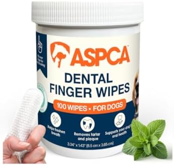 ASPCA Dental Finger Wipes for Dogs, Fresh Mint, 100 Count
