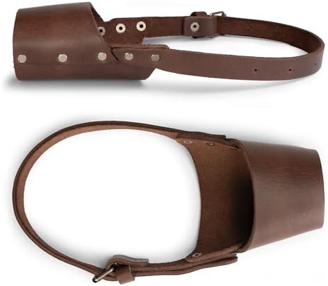 Hide & Drink, Leather Dog Muzzle Guard, Secure Pet Accessory, Pitbull German Shepherd & Any Breeds, Small Medium Large, Handmade (Large)