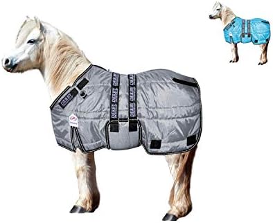 Derby Originals Nordic Tough Closed Front 420D Water Resistant Winter Mini Horse and Pony Stable Blanket 200g Medium Weight, Charcoal, 62"
