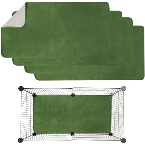 4PCS Guinea Pig Bedding Fleece Cage Liner C&C 2x1,Guinea Pig Fleece Blanket Cage Liner 14x28 or 16x24 (c&c 2x1 (4PCS)) (4PCS 14inx28in)