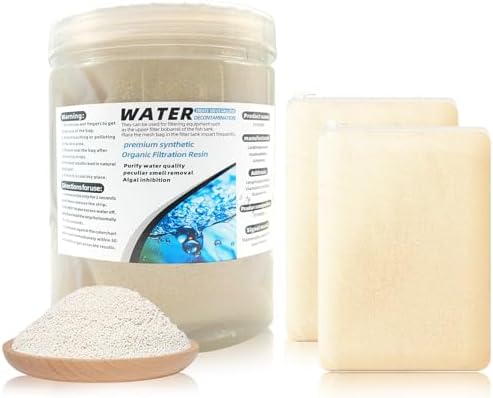 WDEFUN Aquarium Filter Resin, 2 Pre-Filled 300 ml Media Bags, 600 ml Total