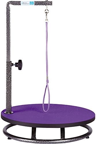Pet Edge Master Equipment Round Pet Grooming Table – Rotatable Black 18” Diameter Grooming Table Perfect for Small Dogs