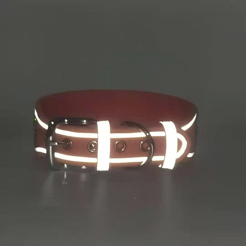 Rhinestone Dog Collar, Dazzling Sparkling Soft Suede Reflective Large Dog Collar Crystal Diamond Collar for Medium & Large Dogs (L:19-23", Red)