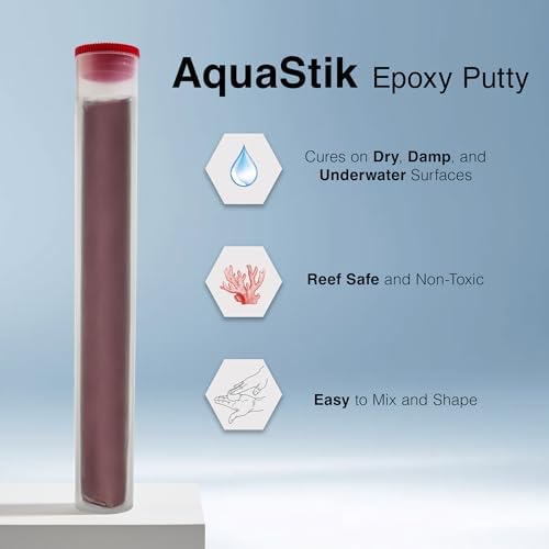 Two Little Fishies AquaStik Red Live Rock Epoxy Putty for Aquariums, 4 oz
