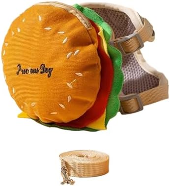 Adjustable Puppies Hamburger Bag for Small Dogs Bag Outdoor Large Self-Carrier Adjustable Vest Leash Service Dog Vest Harness and Leash Set, Medium