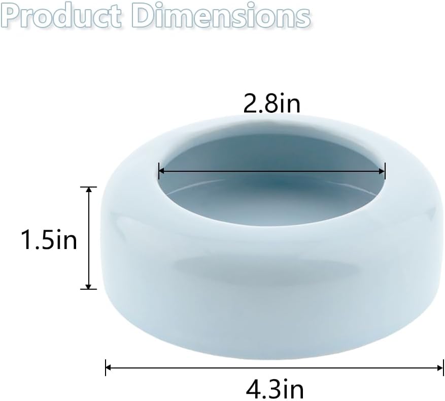 2 Pack Bird Feeder Ceramic Anti-Spill Food Bowl for Bird Parrot Cockatiel Parakeet Conure Finch Rodents Small Animals (Blue and Green)