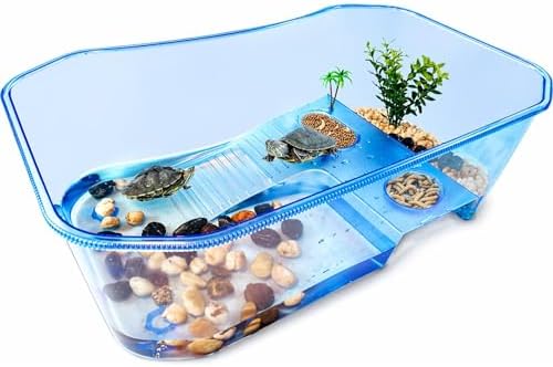 Rypet Small Turtle Tank Aquarium(Excluding Accessories) Blue