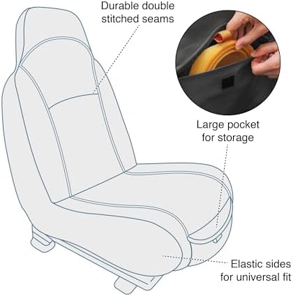Kurgo Rover Bucket Seat Cover, Black