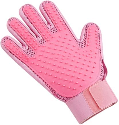Pet Grooming Glove Double-Sided Deshedding Mitt Dogs & Cats,1 Glove Pink